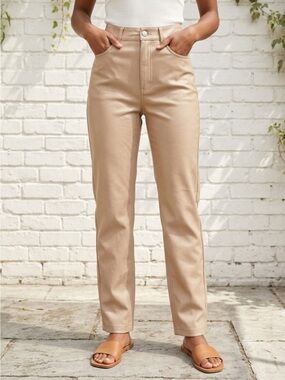 Abercrombie & Fitch 90s Straight Ultra High‑Rise Vegan Leather Pants – Size 25/0